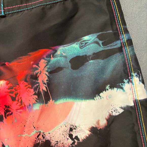 Vintage OP Ocean Pacific Board Shorts 34 Surf Swim Trunks Tropical Surfing Skate - Picture 10 of 16